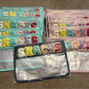 20 packs Colorful 'SNACKS' Transparent Pouches